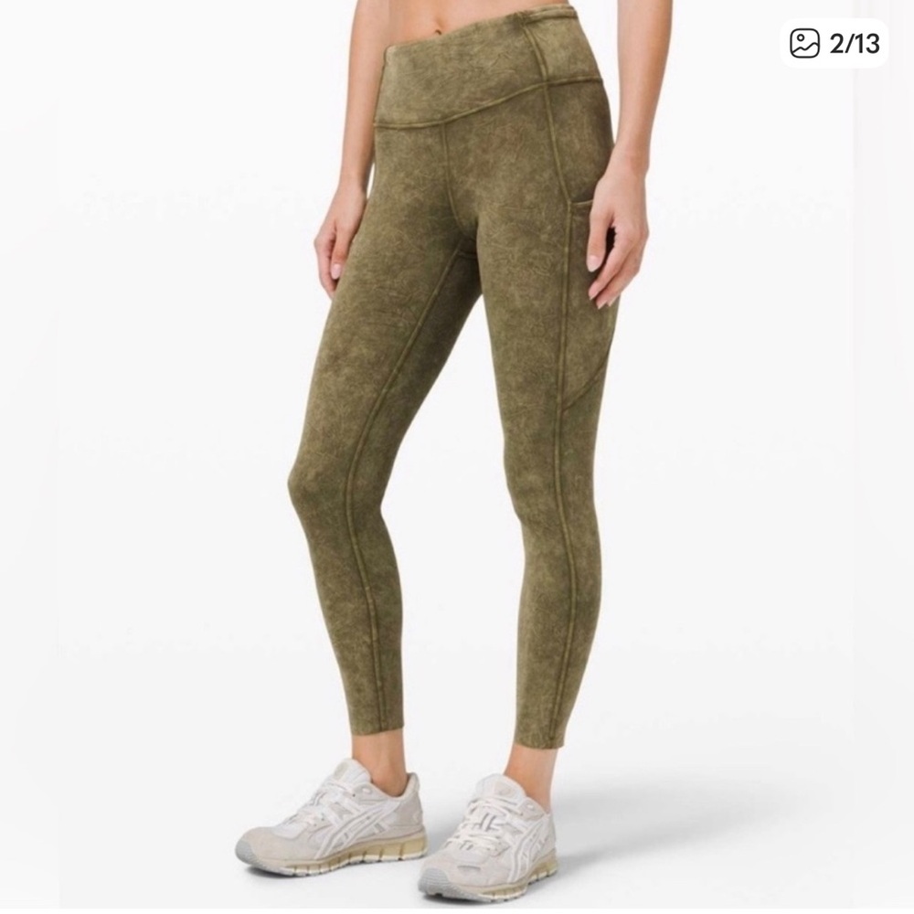 lululemon athletica Olive Green Leggings - Fast and Free - ice dye
